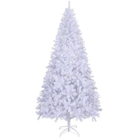 8 FT Pre-lit Artificial Christmas Tree, Hinged Xmas Pine Tree with 1500 Branch Tips, 500 Lights for Holiday Party Office Home, White